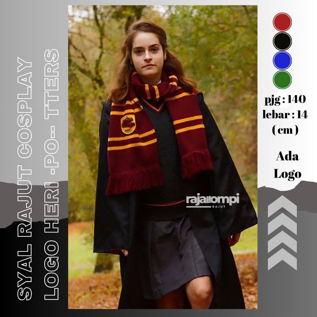 ผ้าพันคอถักคอสเพลย์ฟิล์ม Grifindorr - ผ้าพันคอถัก RRR