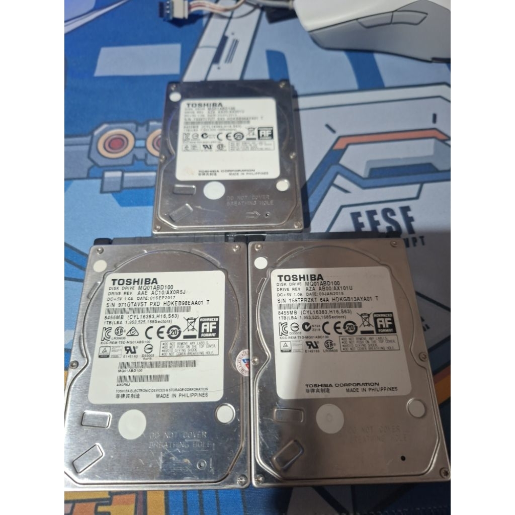 TOSHIBA 1TB LAPTOP HARD DISK NORMAL SENTINEL 100 PERCENT