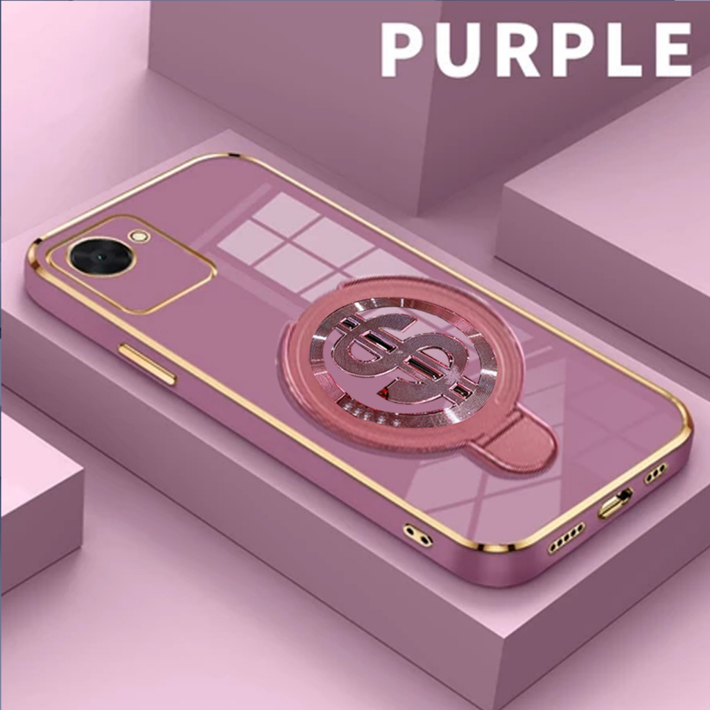 HP REALME C30 C30S C3 Plating Dollar Ring Stand เคสชาร์จไร้สาย