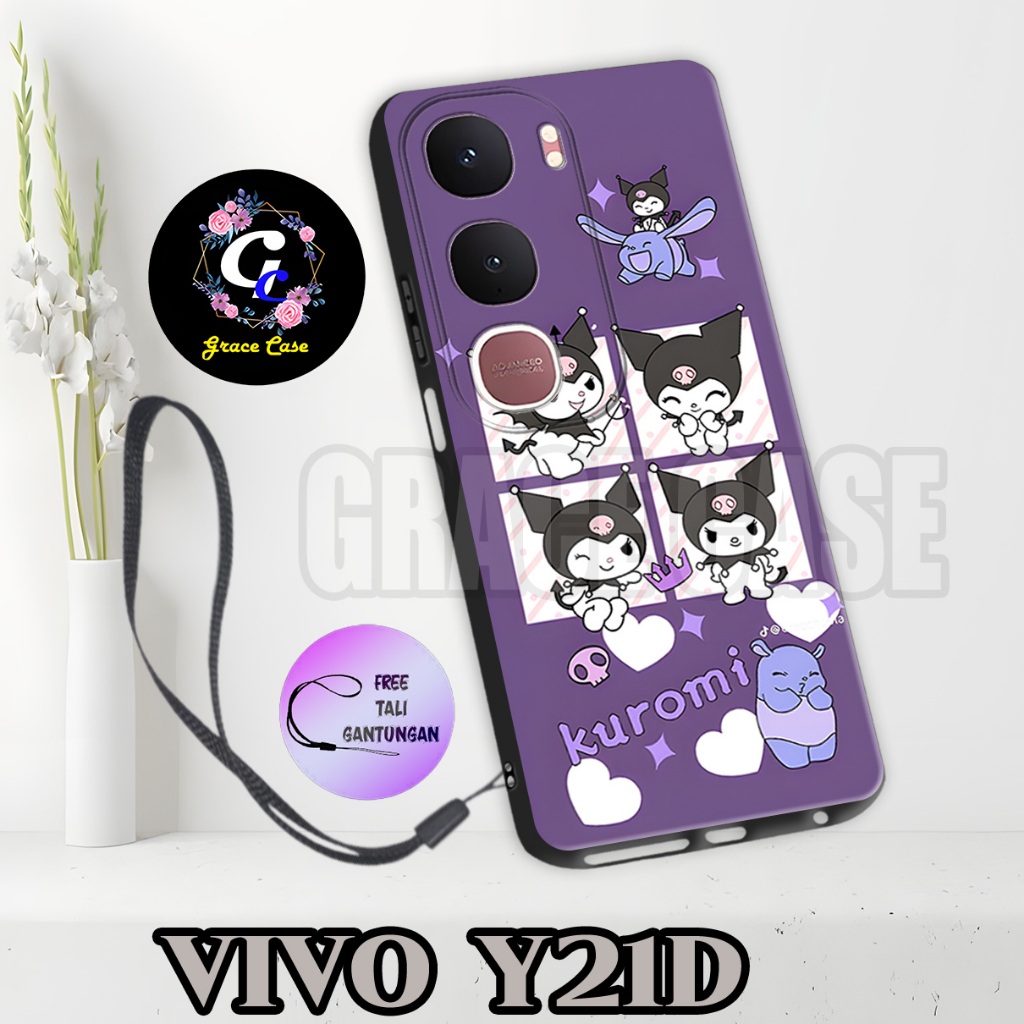 (GC25) ยาง Softcase Hp VIVO Y21D / Kuromi Case / Girls Case / VIVO Y21D Silicone Tpu Pro Camera Case
