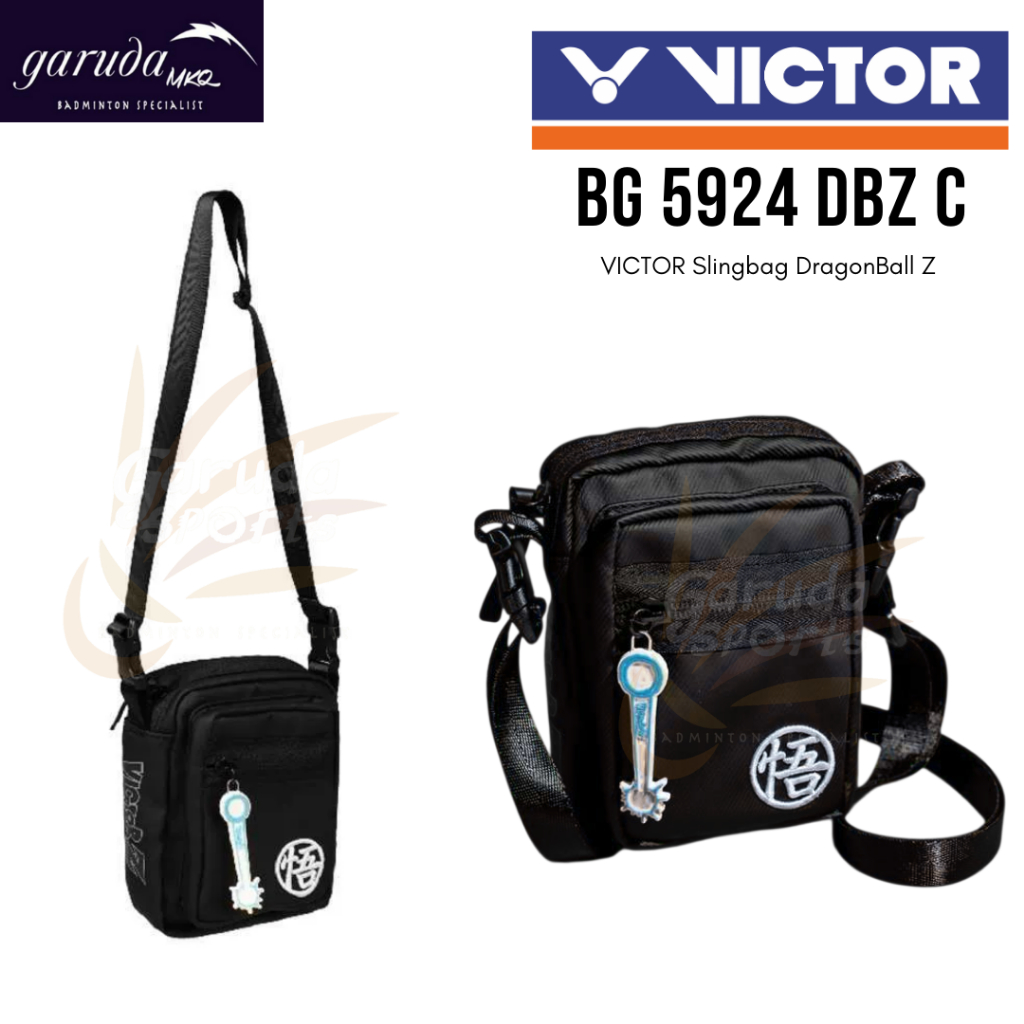 VICTOR BG 5924 Dragon Ball DBZ C กระเป๋าสะพายสีดํา / VICTOR x Dragon Ball Z BG5924 กระเป๋าสะพาย
