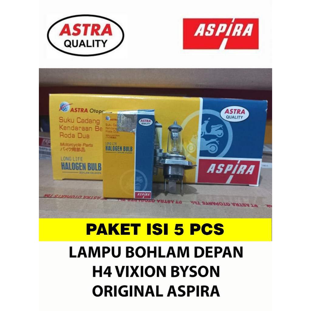 บรรจุุภัณฑ์ CONTENTS 5 ชิ้นเดิม H4 VIXION ASPIRA LIGHT BULB 11-H12V3535PX43T