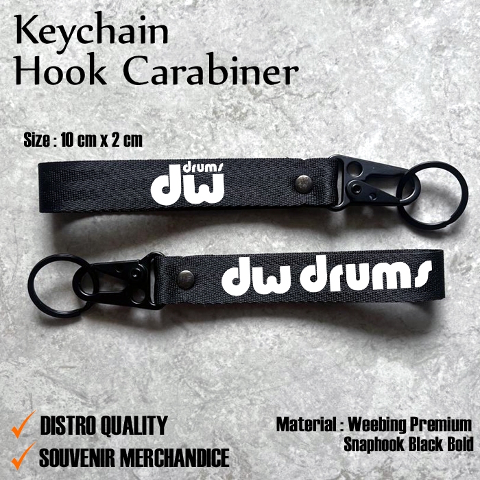 GANTUNGAN DW DRUMS KEYCHAIN - DW DRUM KEYCHAIN - DWDRUMS CARABION - DRUMMER KEYCHAIN