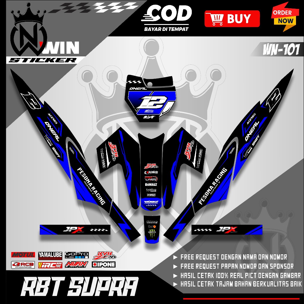 รูปลอก RBT Supra x 125 Old Lama KTM Board Body Supra Custom Racing Design WN-101