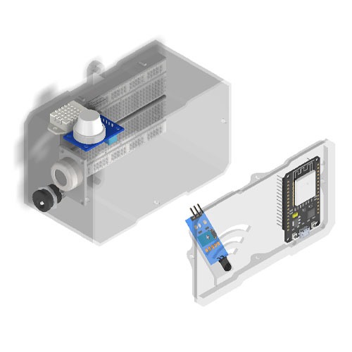 เคส DHT22 โมดูล FLAME SENSOR MQ-135 MQ-7 BME280 BREADBORD ESP32