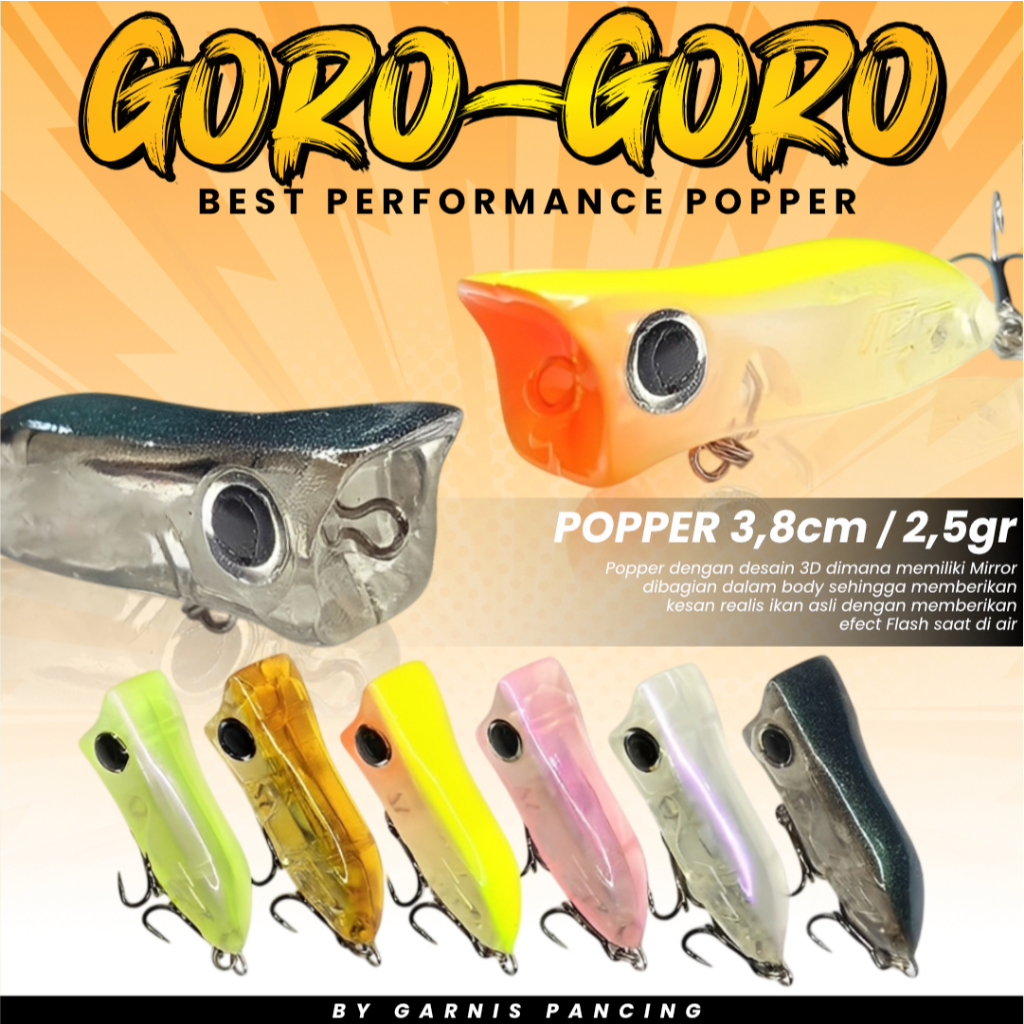 เหยื่อตกปลา GP Poper Goro Goro 38F เหยื่อ