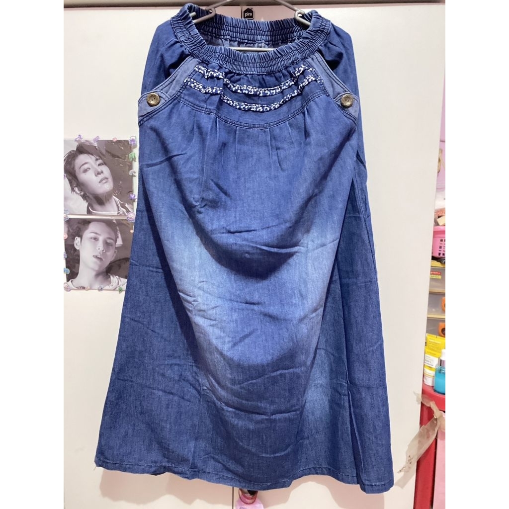 VINTAGE LONG MAXI JEANS กระโปรง Y2K