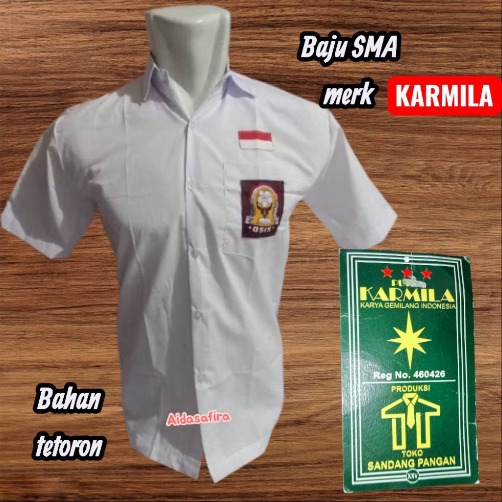 (VOCATIONAL SCHOOL) HIGH SCHOOL SHORT-SLEEVED เสื้อสีขาว/แบรนด์ KARMAILA/SCHOOL UNIFORM