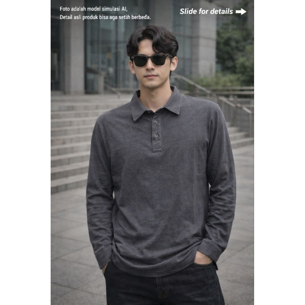 LS เสื้อโปโล C*LVIN KLE*N 0R1 ไซส์ M (P67 x L52)