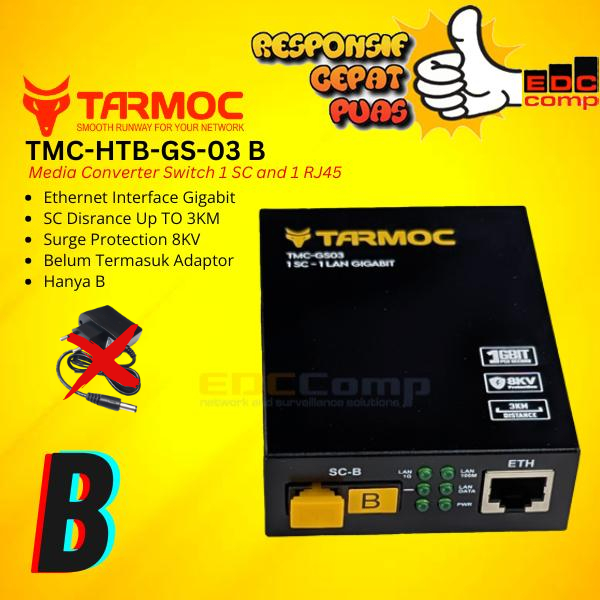 Tarmoc TMC-HTB-GS-03-B | Media Converter 1FO 1LAN Gigabit ไม่มีอะแดปเตอร์ | ไม่ใช่ HTB Netlink