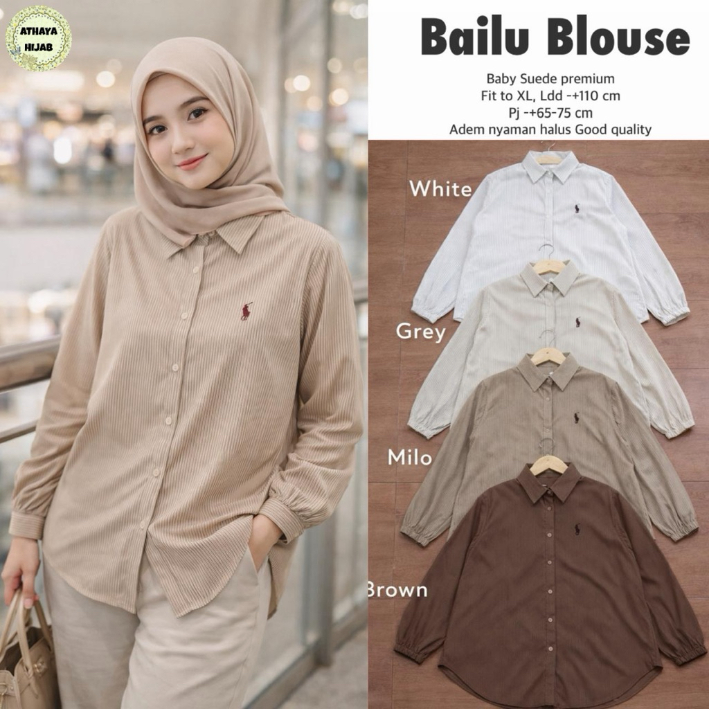 Bailu Blouse Womens Suede Top Import HQ by Athaya