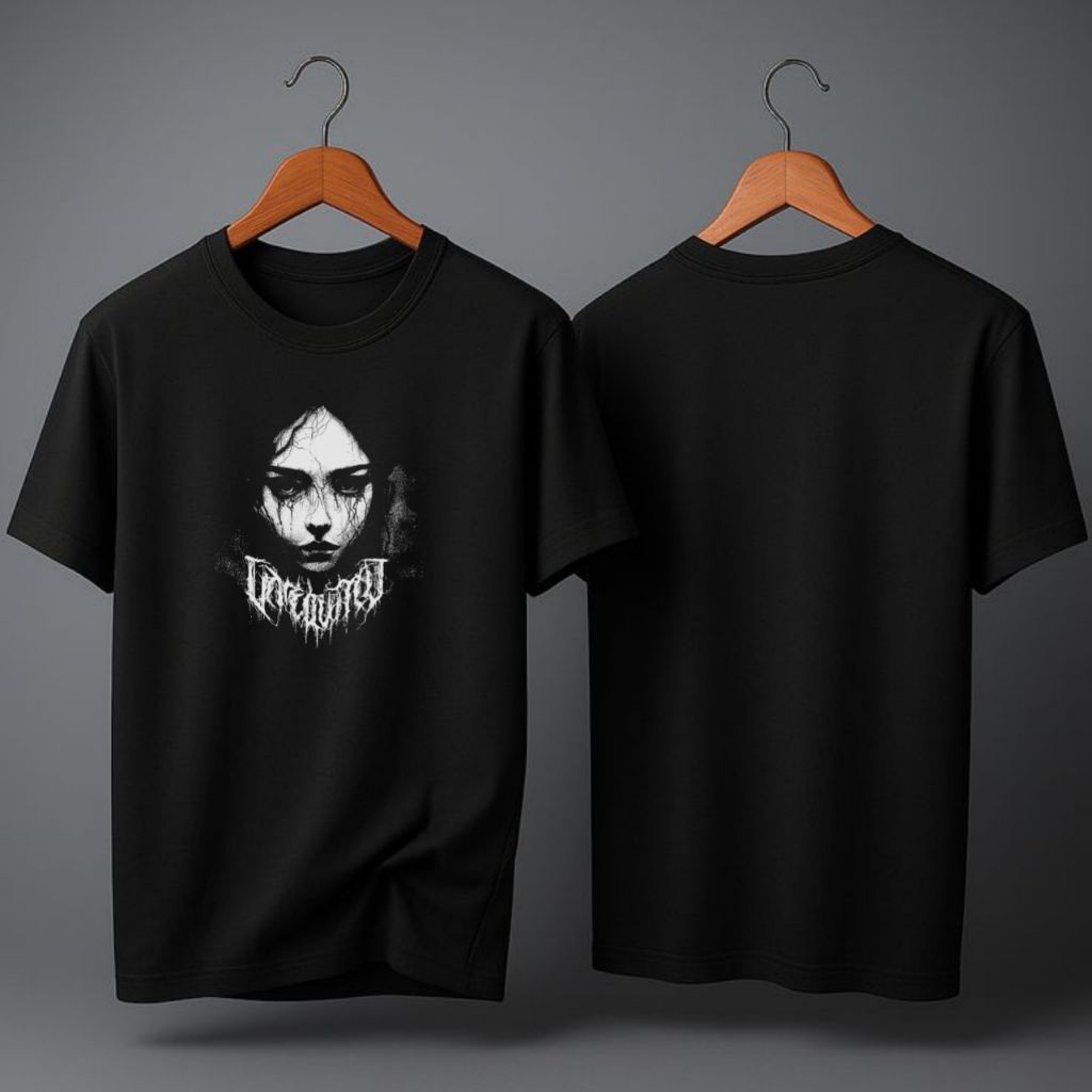 Rhude Devil Nun Gothic Aesthetic Cotton Combed เสื้อยืดน่ารักสําหรับผู้ชายและผู้หญิง