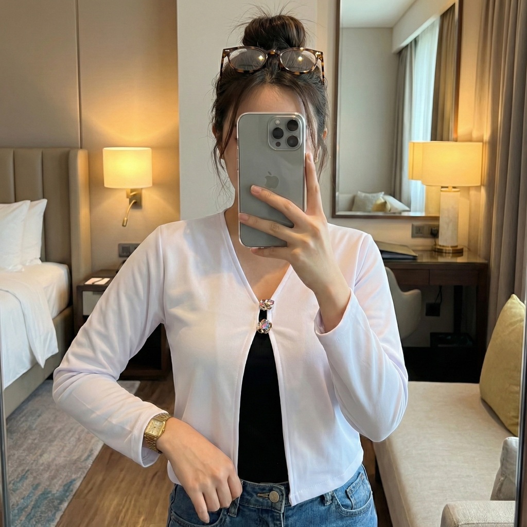 คาร์ดิแกน Eveline Crop Yohan Scuba Premium Size SML XL