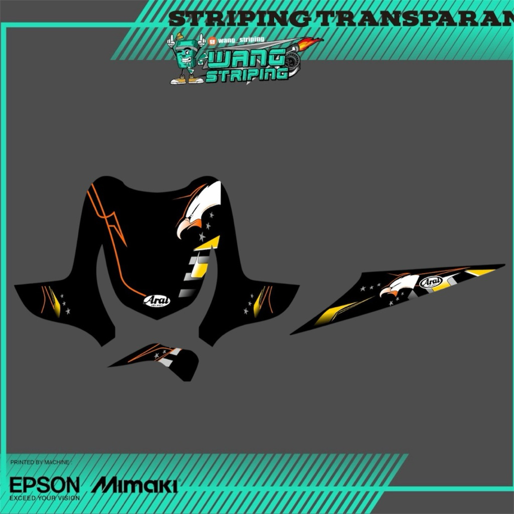 สติ๊กเกอร์ STRIPING BEAT CARBON 110 TRANSPARENT LIVERY ARAI EAGLE