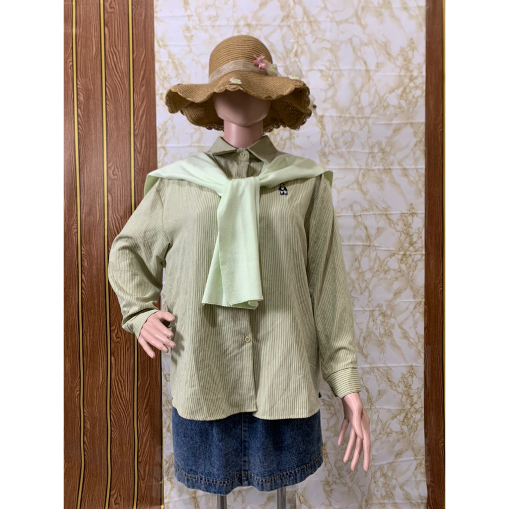 KEMEJA BKK เสื้อเชิ้ตผู้หญิง/เสื้อเชิ้ตผ้าลูกฟูก/เสื้อเชิ้ตผ้าพันคอ Bkk/เสื้อเชิ้ตลาย Bkk