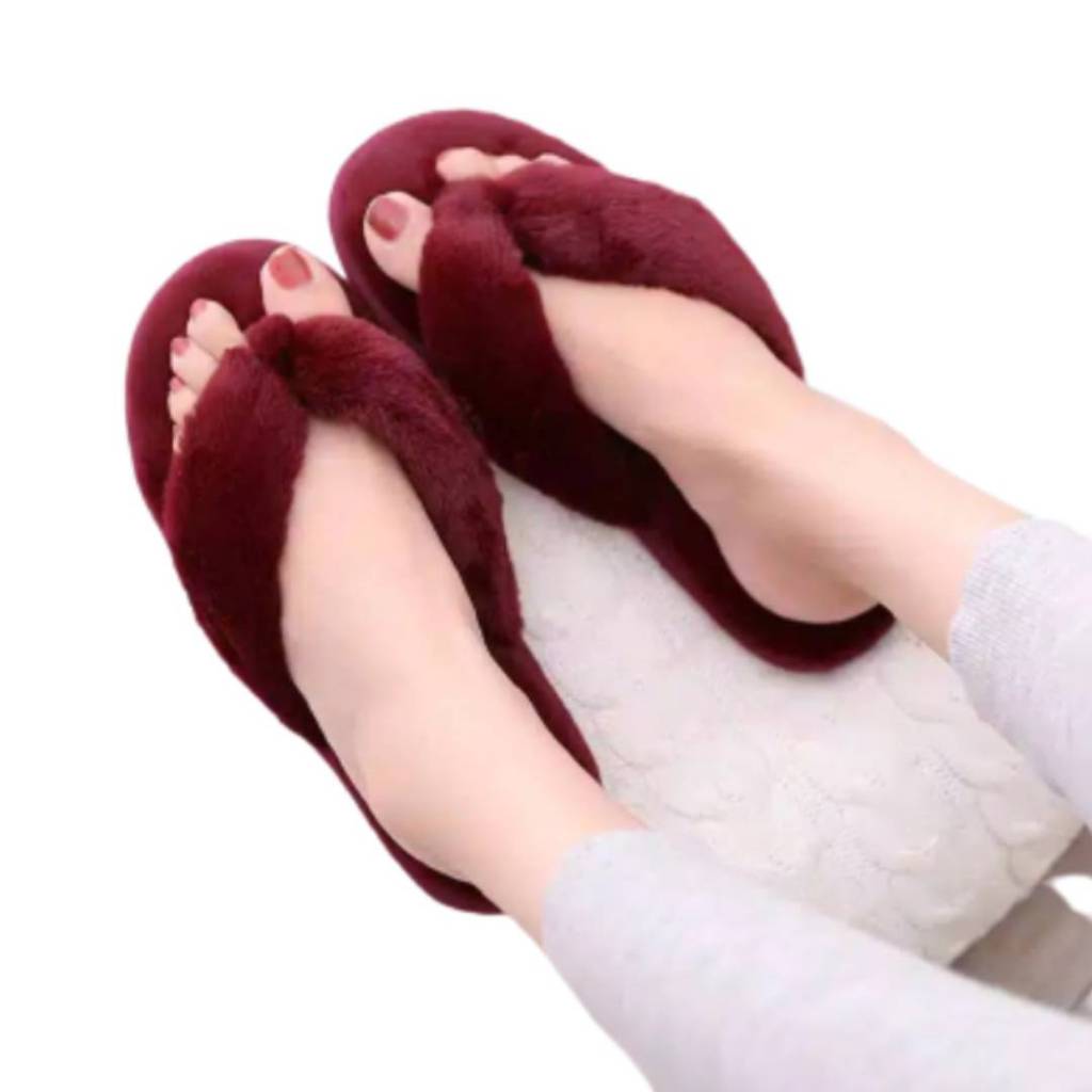 รองเท้าแตะผู้หญิง/รองเท้าแตะในบ้าน/Fur Flip Flops 36-40