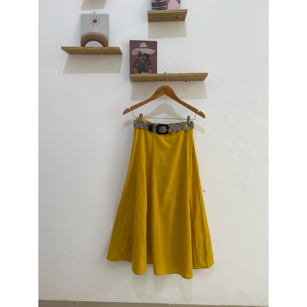 SL463 | LINEN MAXI SKIRT โดย THOUSE BKK | กระโปรงซิปยาว | กระโปรงแม็กซี่สําหรับผู้หญิง