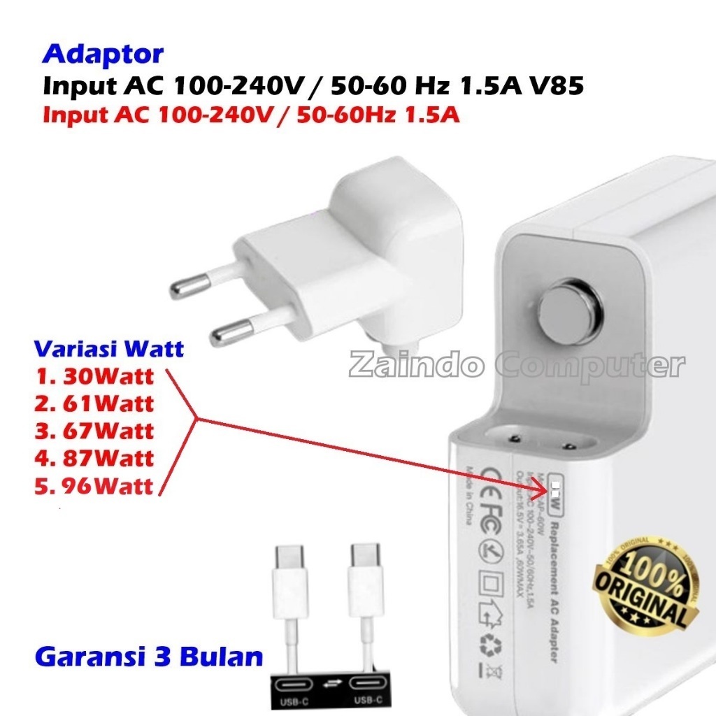 ADAPTOR M4CB00K TYPE C 30W M4CB00K TYPE 61W M4CB00K TYPE 67W M4CB00K TYPE 87W M4CB00K 96W ADAPTER PR