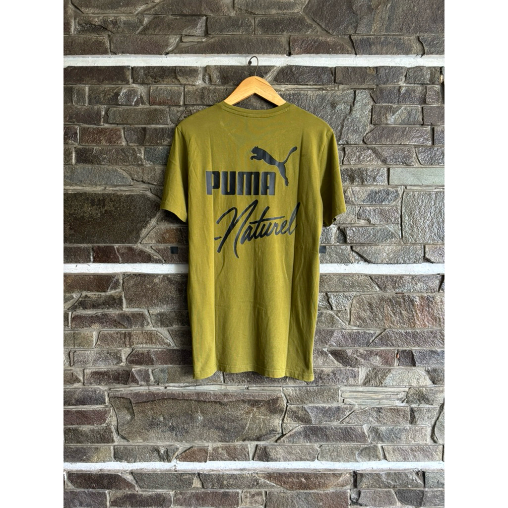 Puma x Naturel • Graphic Back Logo Tee / Kaos / Tshirt Side Zipper Streetwear Medium Size (76x52cm) 