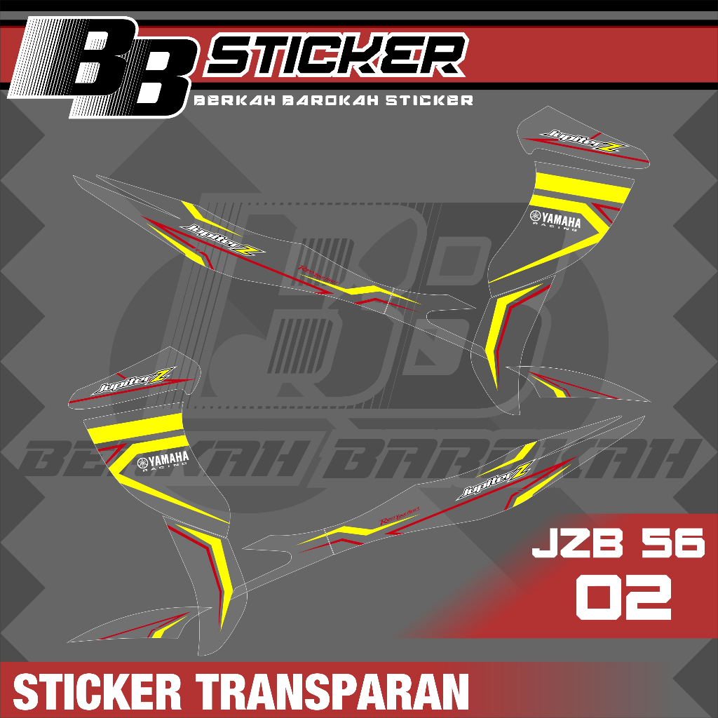 [ใหม่] Striping Sticker Transparent UV Jupiter Z Burhan List Variation Sticker Motor JZB 56 TRANSPAR