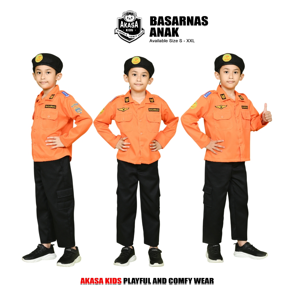AKASA KIDS - ชุด Basarnas สําหรับเด็กชายและเด็กหญิง | เสื้อผ้ามืออาชีพสําหรับเด็ก 1 ชุด