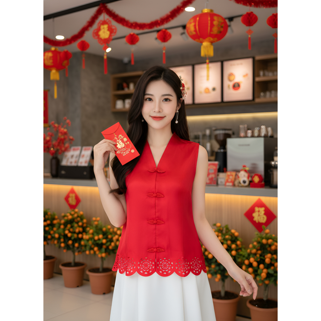 [COTTON BELLS] MI-RAE TOP | ผ้าปูโต๊ะลําลองเกาหลีระดับพรีเมียม / BLOUSE | FASHION WOMENS TOP (JM - B