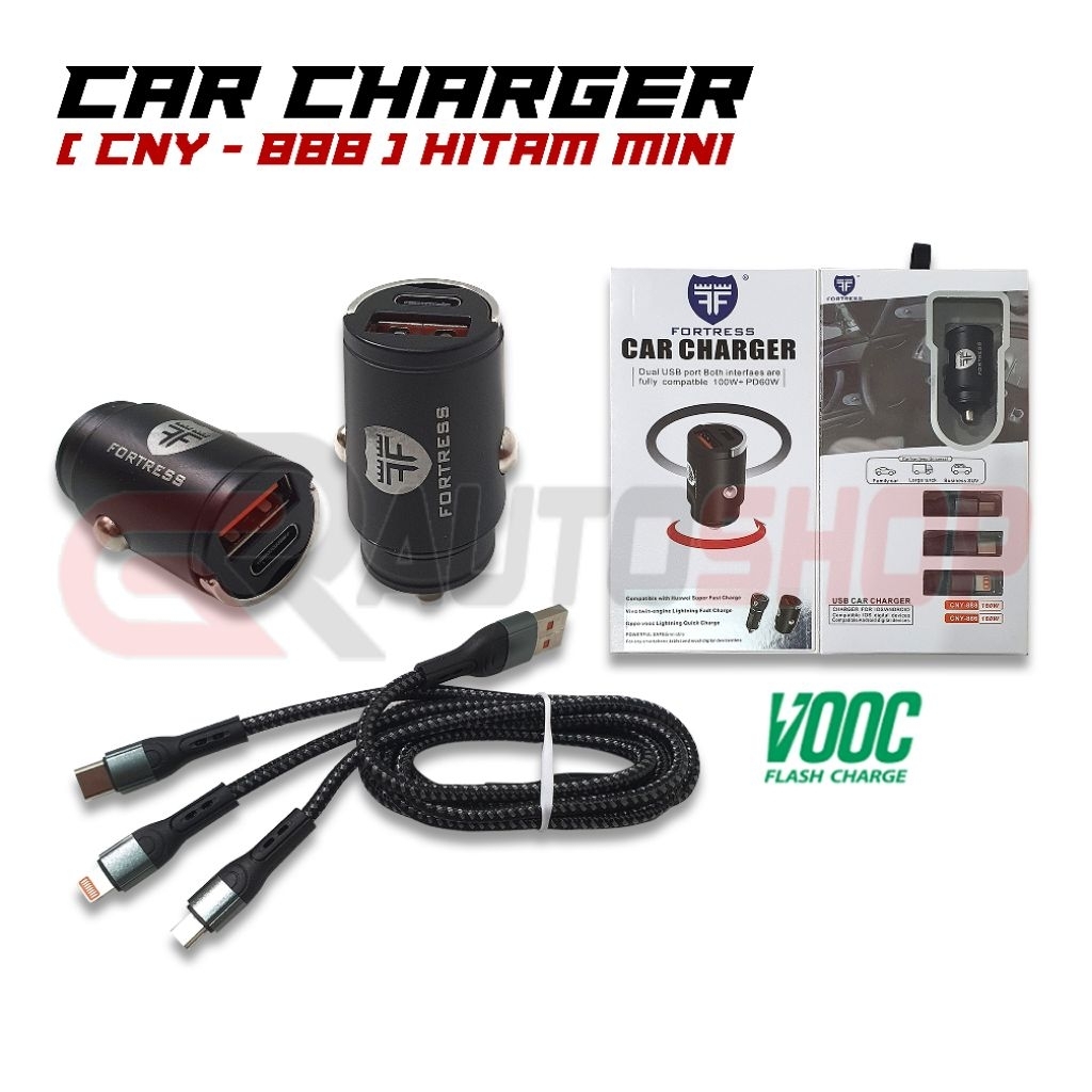 FAST CHARGING CAR CHARGER (CNY - 888) MINI BLACK - FETRESS