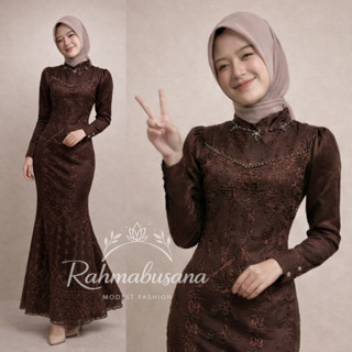 Leoan Gamis Dress Mermaid Brocade Pearl Sequins | ชุดเดรสปาร…