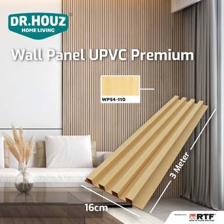 UPVC Wall Panel Premium DR.HOUZ- WPS4 110 Motif Kayu 4 Gelombang Kotak Wood Panel Dinding Motif Kayu Dekorasi Interior