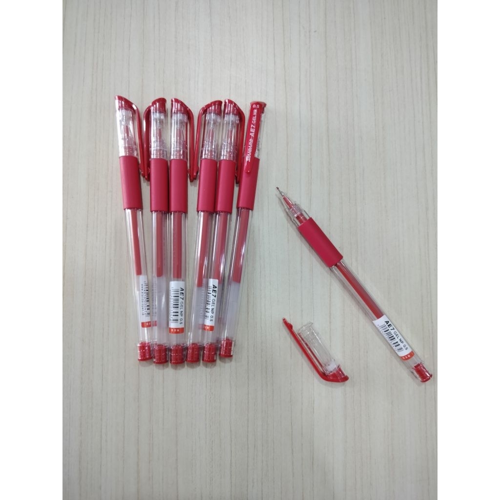 MERAH Standard Ae7 NP Gel Pen (0.5) สีแดง
