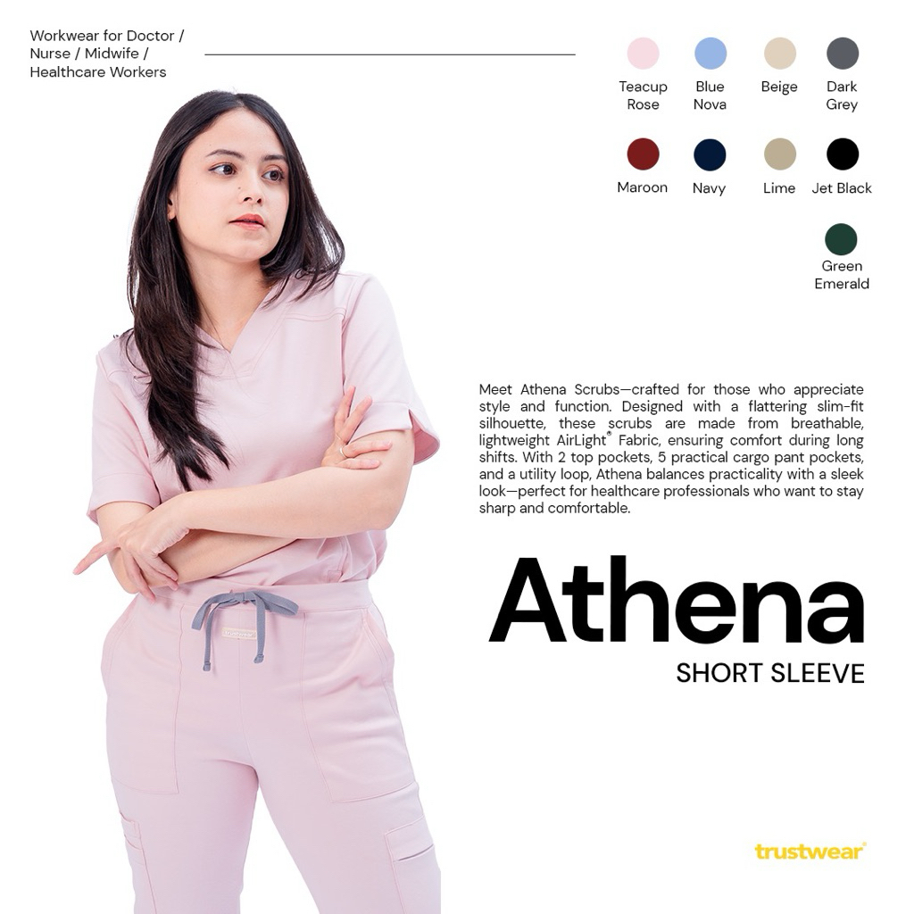 TRUSTWEAR Athena Scrub INSTANT/SAMEDAY READY Short Sleeve Doctor/Nurse Uniform