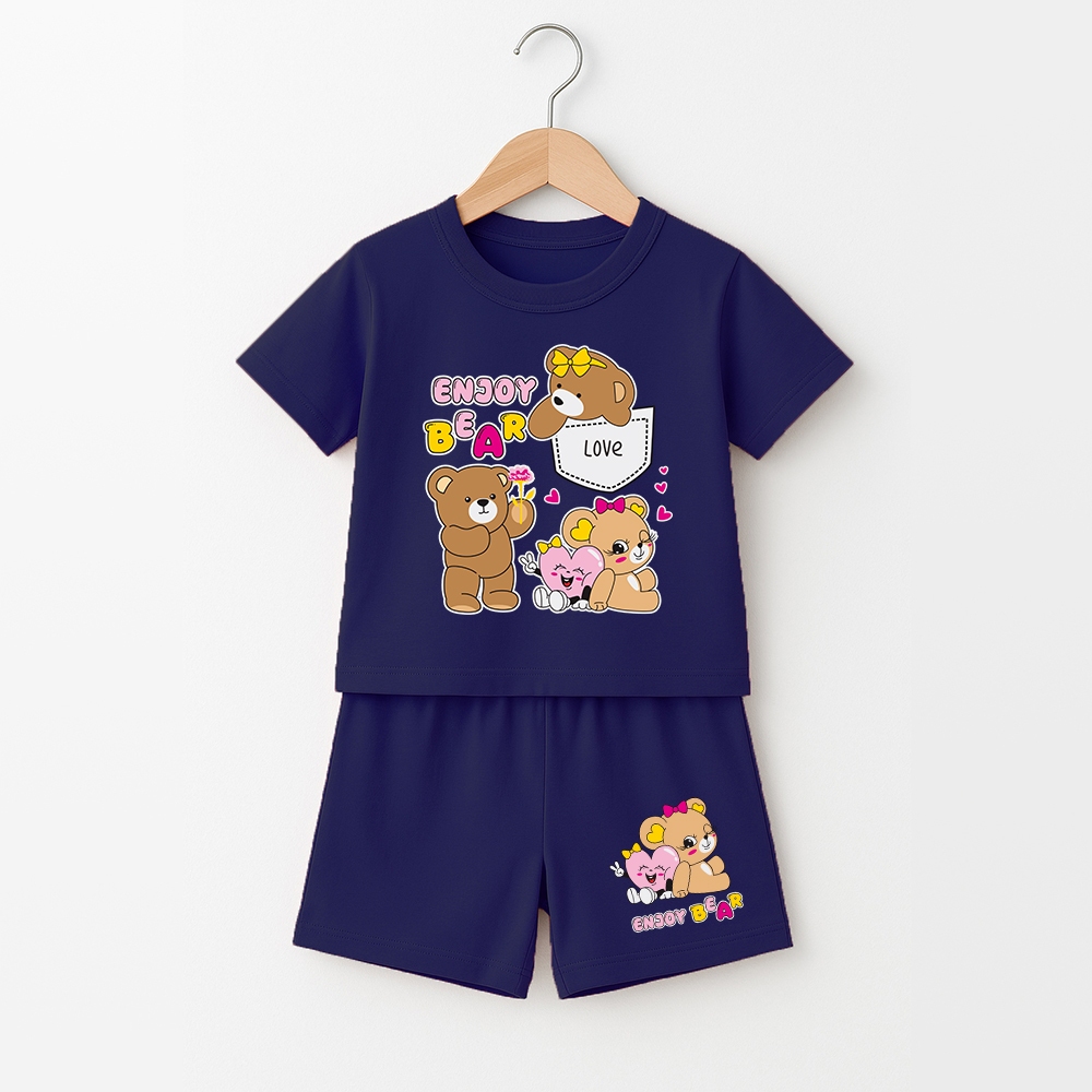 Enjoy Bear ชุดสูทแขนสั้นสําหรับเด็กผู้หญิง Jumbo G-1884