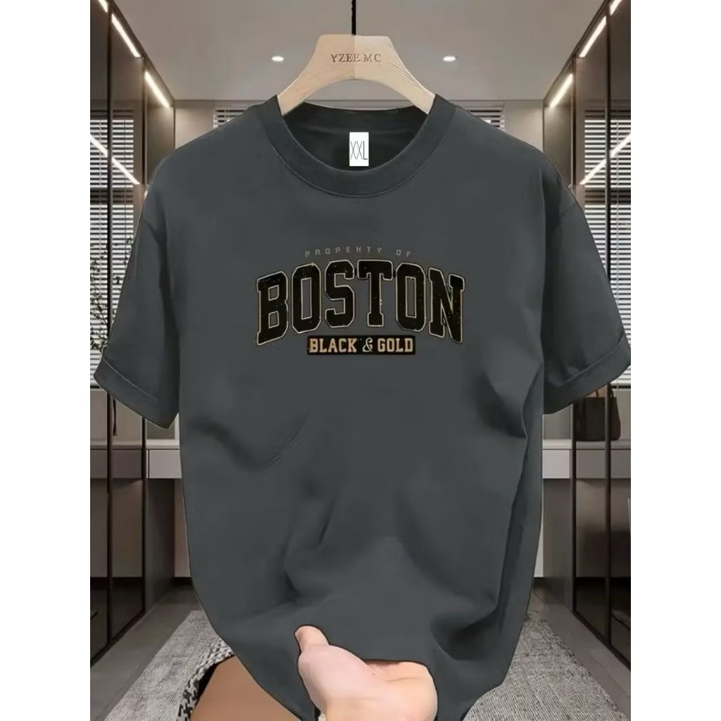 BIGSIZE BOSTON PREMIUM DISTRO T-SHIRTS (S - 6XL) เสื้อยืด BIGSIZE ผลิตจากผ้าฝ้าย 100% COMBED 24s MAT