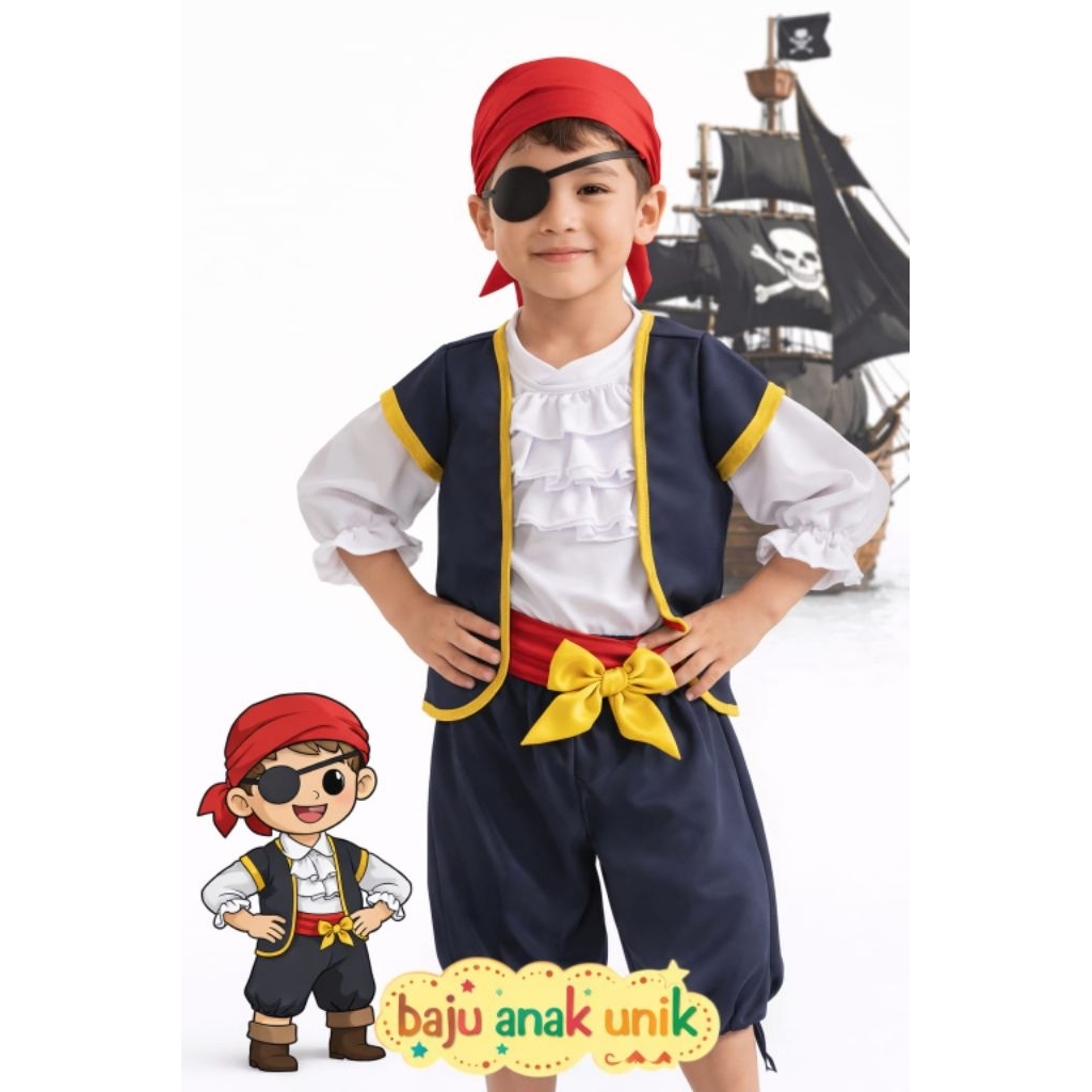 BAJUANAKUNIK / PIRATE COSTUME / SAILOR COSTUME / CARNIVAL COSTUME / มืออาชีพ COSTUME