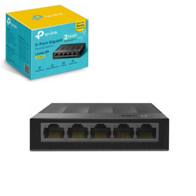 สวิตช์ฮับ tp-link ls1005g 5 พอร์ตกิกะบิต rj45 lan ethernet พลาสติก - tplink ls-1005g 1000Mbps