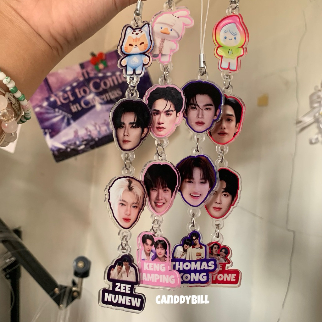 GANTUNGAN phone Strap thaienthu DOMUNDI actor thailand พวงกุญแจอะคริลิค hp hanger