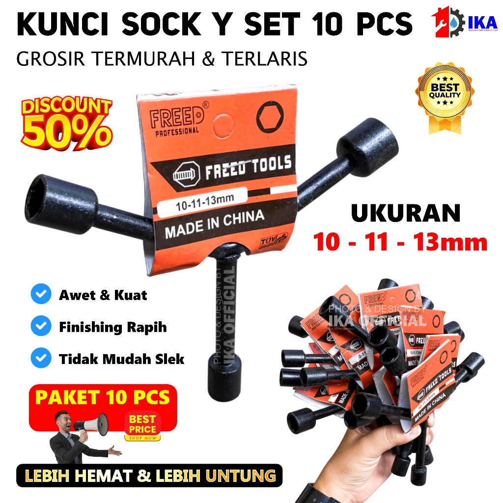 ประแจกระบอก Y สีดํา 10-11-13 THE CORE / Y ประแจช็อต / ซ็อกเก็ต Y / ซ็อกเก็ต Y 10x11x13mm WHOLESALE (