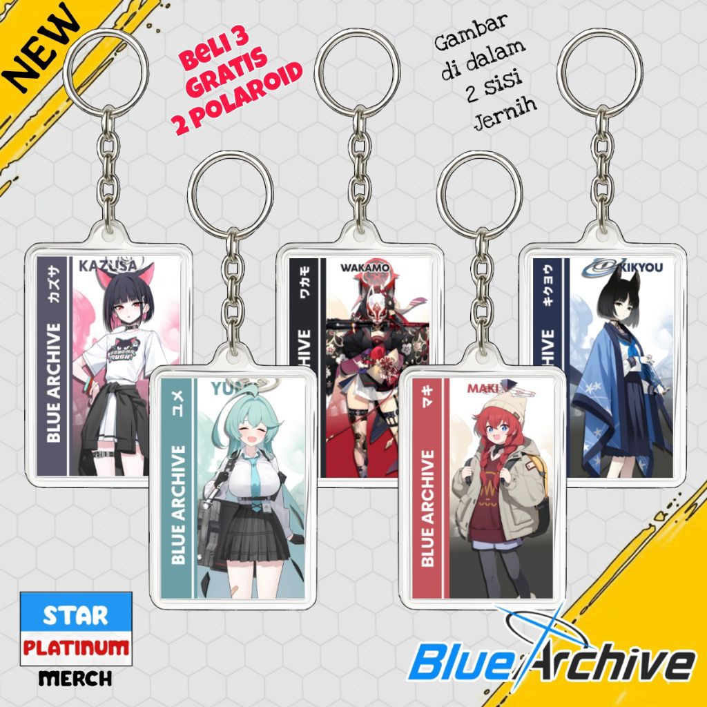 พวงกุญแจ GANTUNGAN Blue Archive - พวงกุญแจ Blue Archive - พวงกุญแจเกมอนิเมะ - พวงกุญแจ Yume - Kazusa