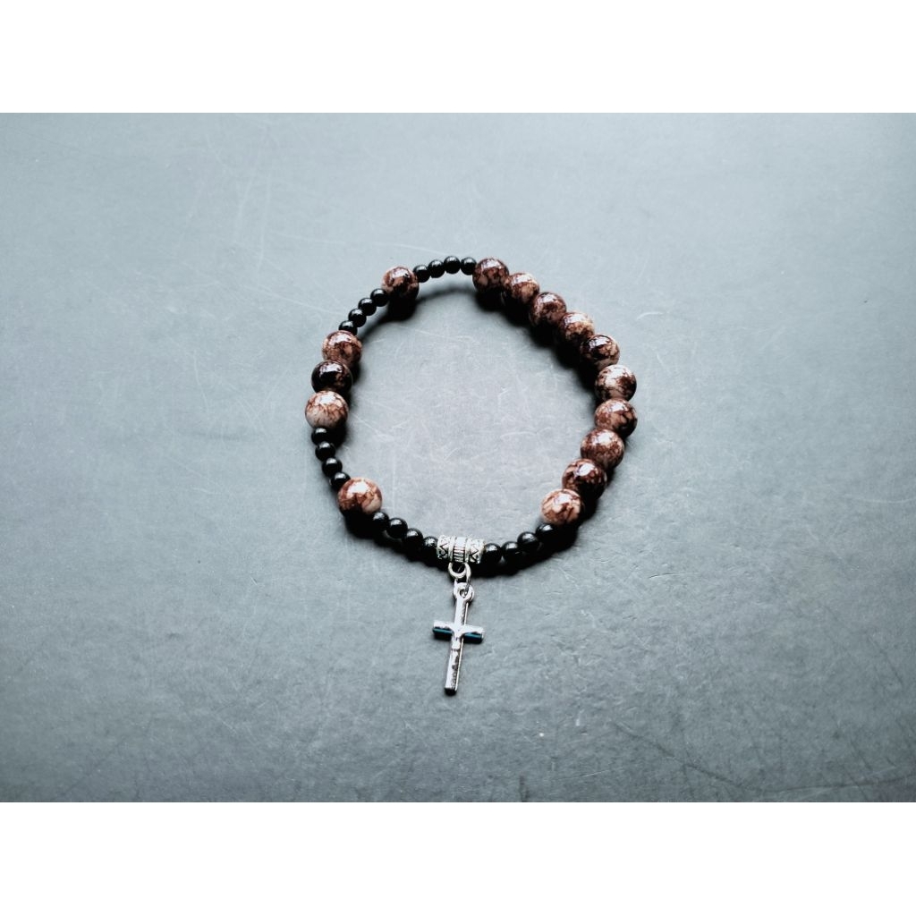 G1712 JADE แก้วคริสตัล HEAVY PEARL ROSARY BRACELET