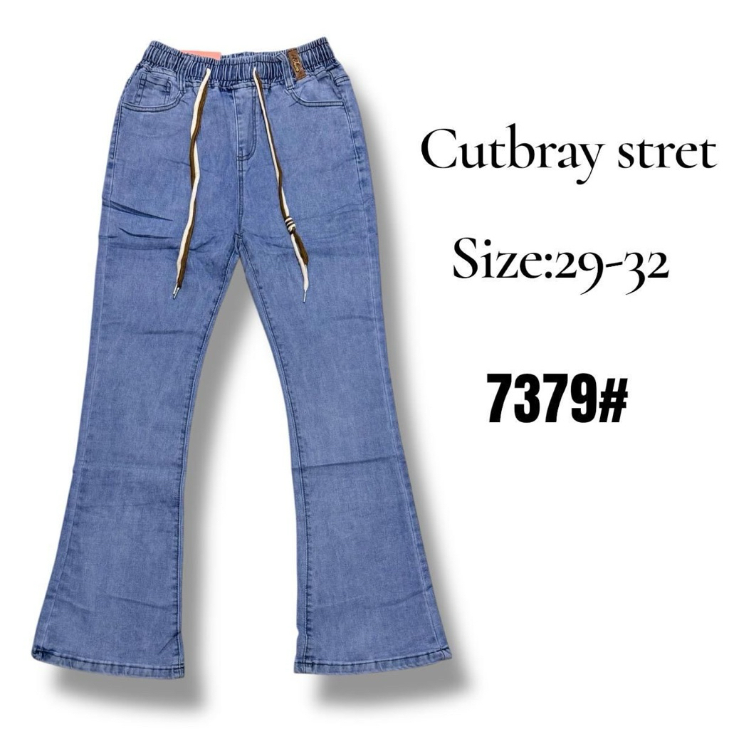 HW Cutbray Jeans HS 7379 ไซส์ 29-32 (ยืดได้)