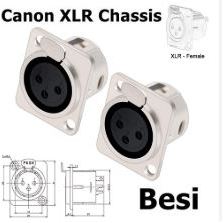 YONGSENG YS 145 3PIN FEMALE CHASISS SOCKET / Canon XLR Female Socket Iron BODY / Canon Straight Leg 