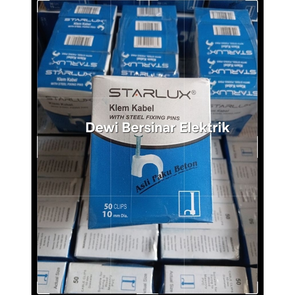 Starlux 10 มม.แคลมป์สายไฟเดิมเล็บคอนกรีตสีขาวสะอาดหนา Body - แคลมป์รัดสาย 10 มม. - แคลมป์รัดสายพร้อม
