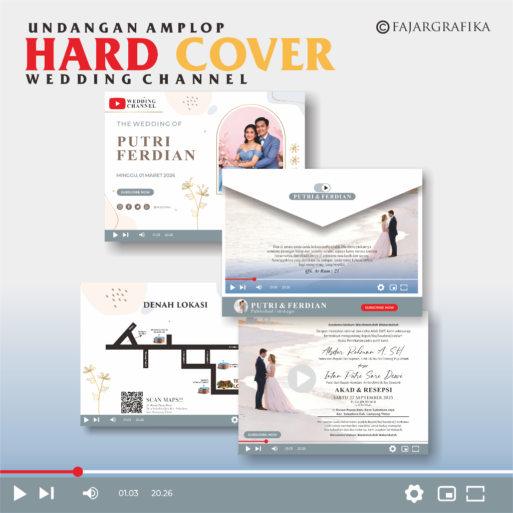 พรีเมี่ยม HARDCOVER INVITATION - YOUTUBE WEDDING