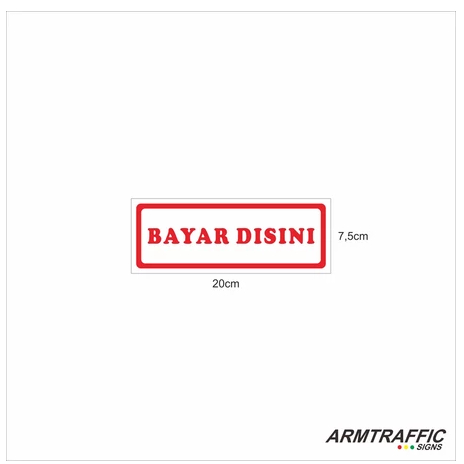 ป้ายป้าย PAY จัดส่ง CASH REGISTER 7.5 X 20CM