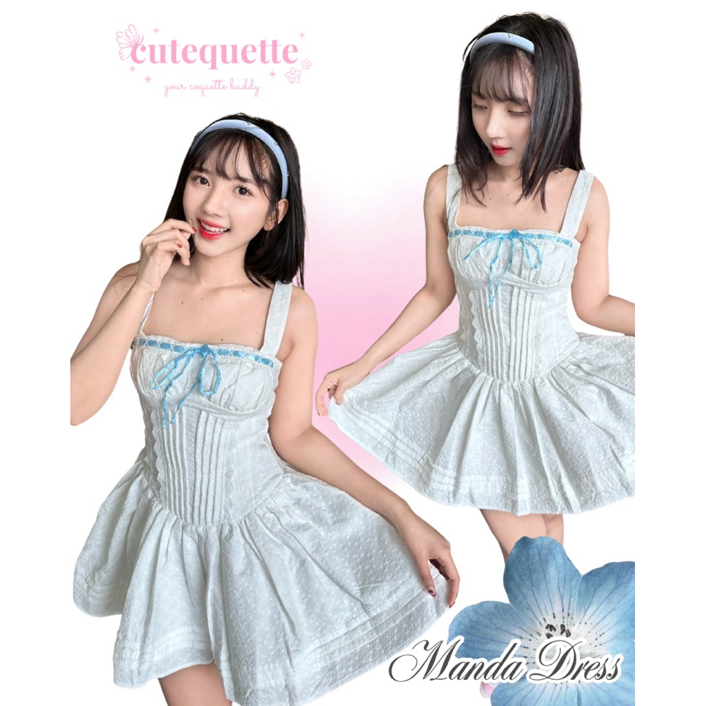 MANDA DRESS – Classic Sweetheart Corset Summer Korean Cute Coquette Dress | น่ารัก