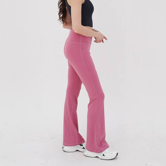 JM - เลกกิ้งผู้หญิง Cutbray Flare Pants กีฬาโยคะ Gym กางเกงเอวสูง LEG-02