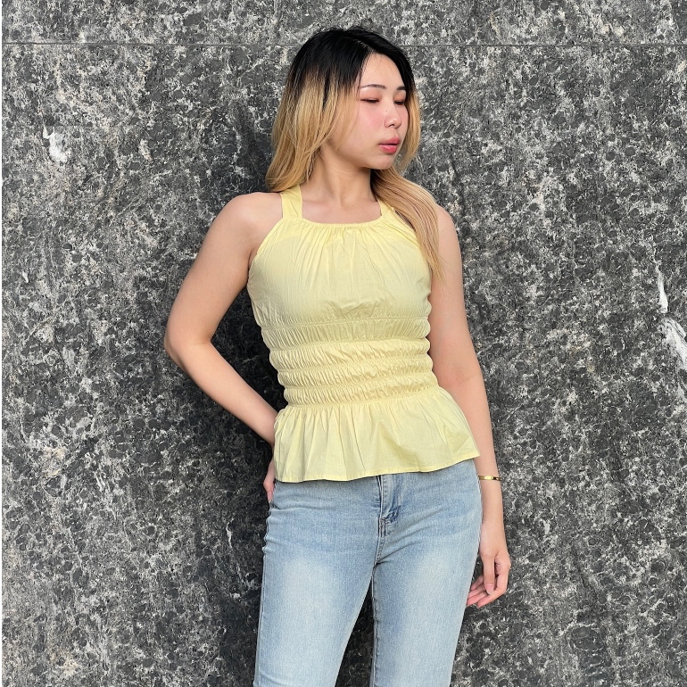 Alyssa Top Women Halter Peplum