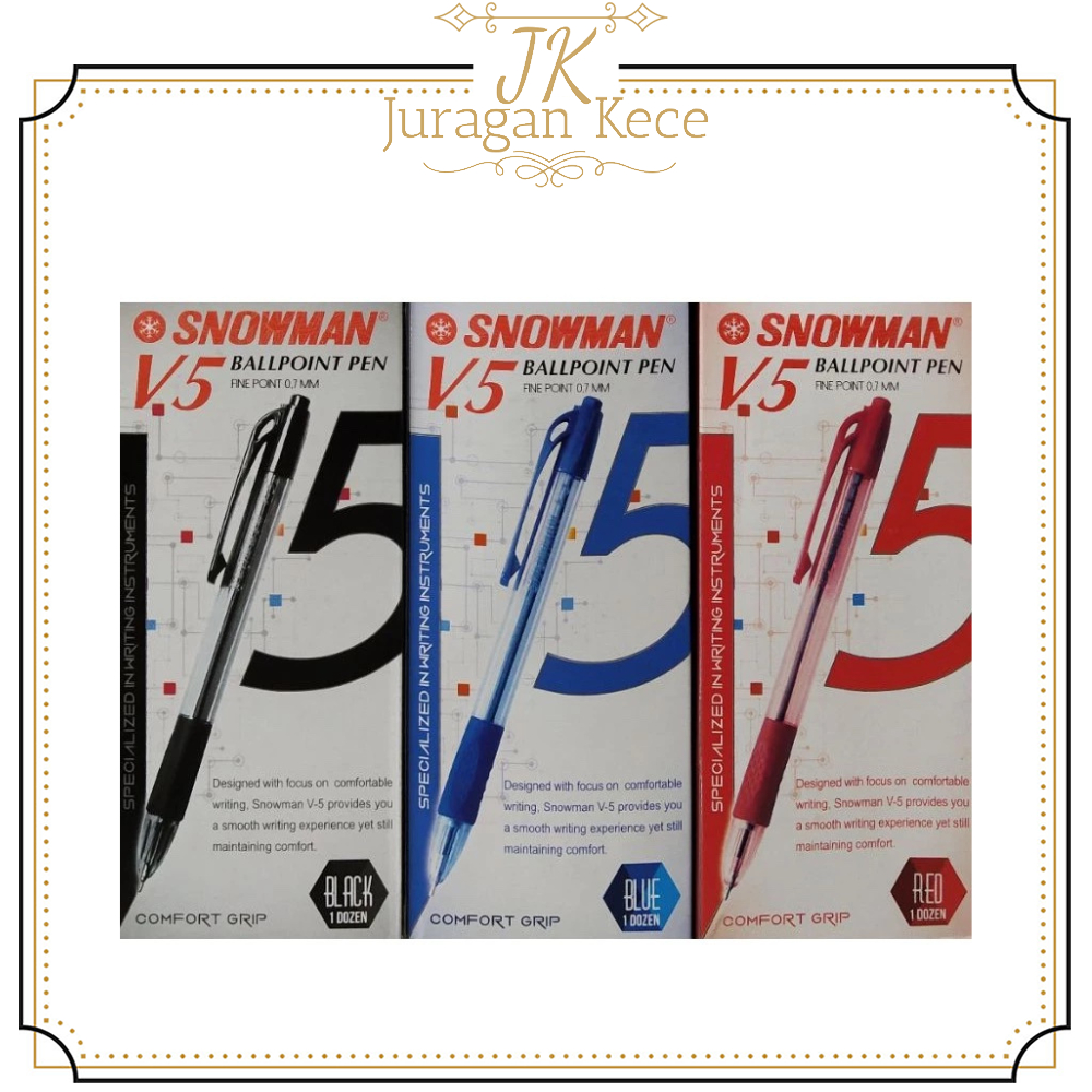 JUKE (DOZENS) ปากกาลูกลื่น V-5 Snowman Semi Gel 0.7mm Ink Pen - บรรจุ 1 กล่อง