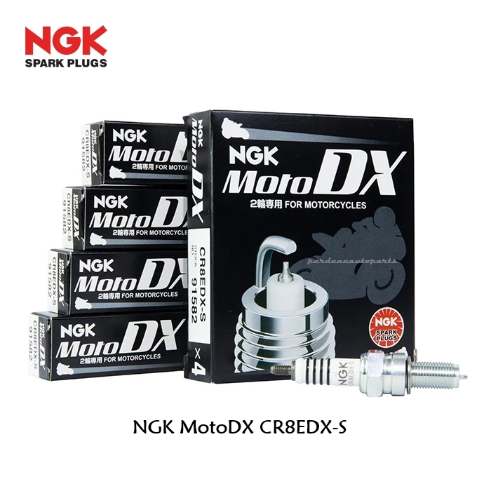 หัวเทียน NGK MotoDX CR8EDX-S Japan หัวเทียน Ruthineium Iridium ดั้งเดิม (อัพเกรดจาก CR8EIX)