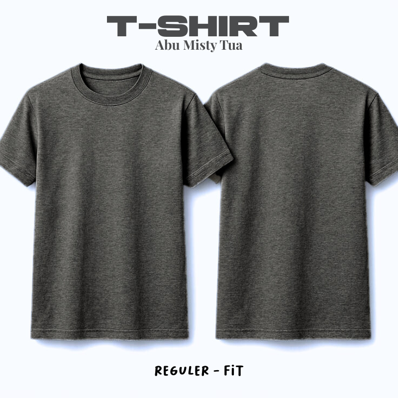 เสื้อยืดสีเทาหมอก/เสื้อยืดธรรมดาสําหรับผู้ชายและผู้หญิงแขนสั้นผ้าฝ้ายต่อสู้ 30S MYPATH FASHION